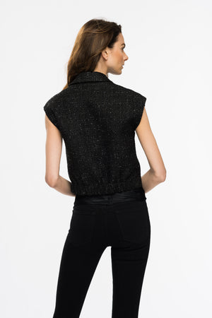 Audrey Tweed Vest - Black