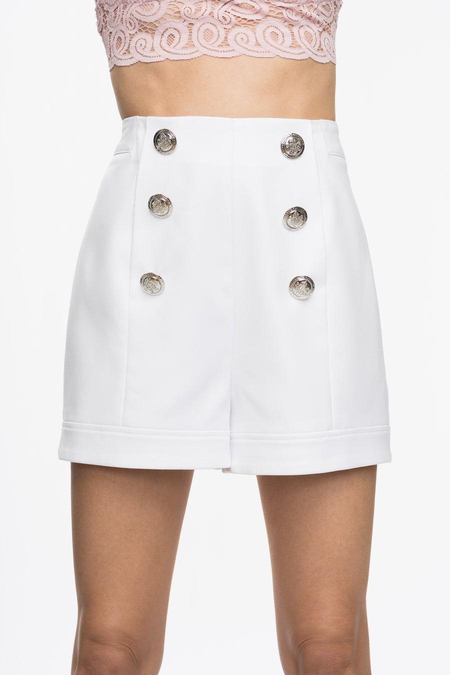 Tatiana High Waisted Shorts - White